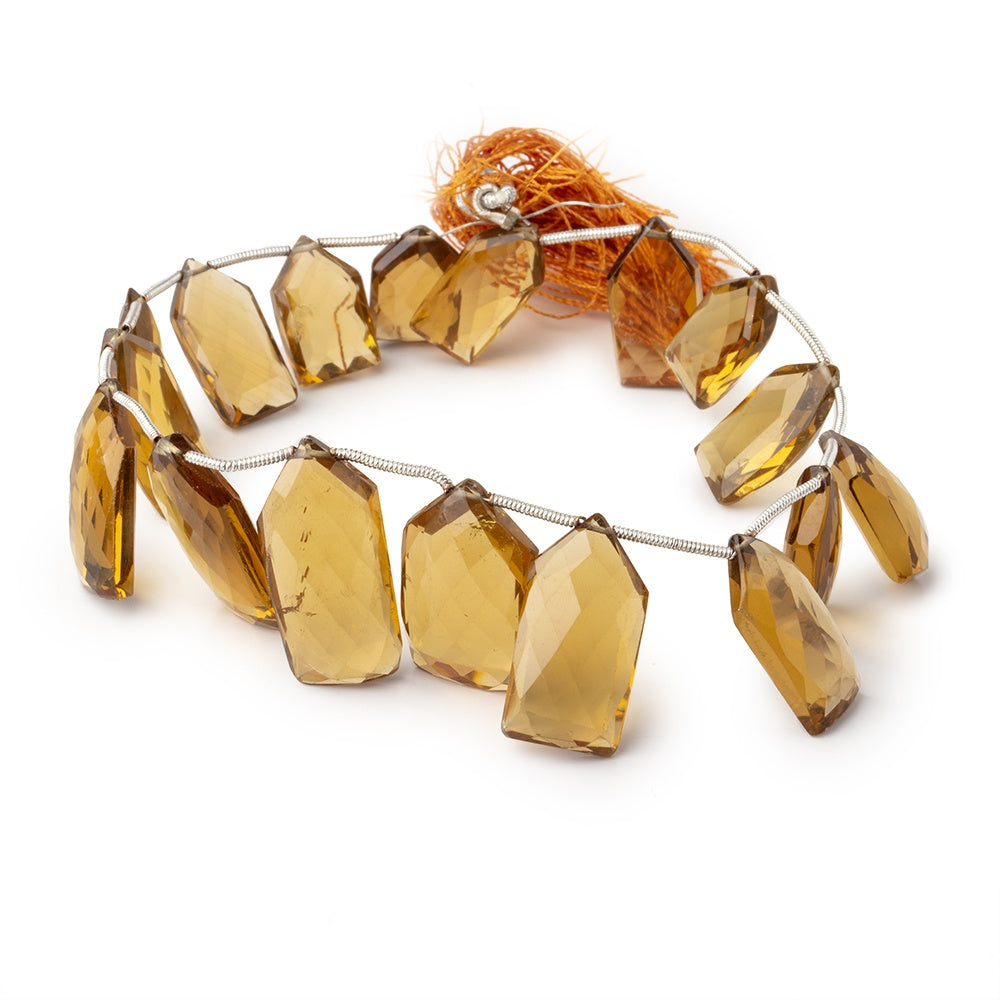 16x10-23x14mm Whiskey Quartz Top Drilled Shield 10 inch 18 Beads (ONLINE ORDER ONLY)