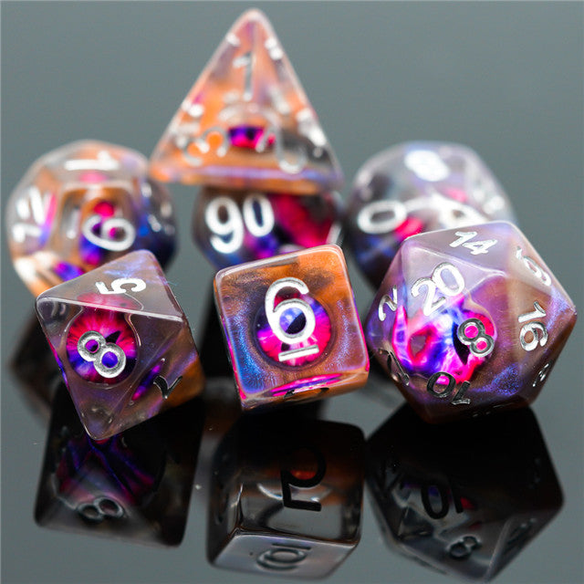 Demon Eye Dragon Eye Dice 7-Dice Set Resin Dungeons and Dragons Dice (Online Only)
