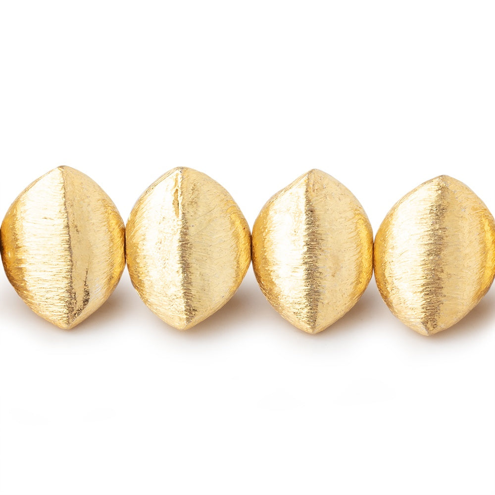 12x9mm 22kt Gold Plated Copper Brushed Trillion 8 inch 22 Beads (ONLINE ORDER ONLY)