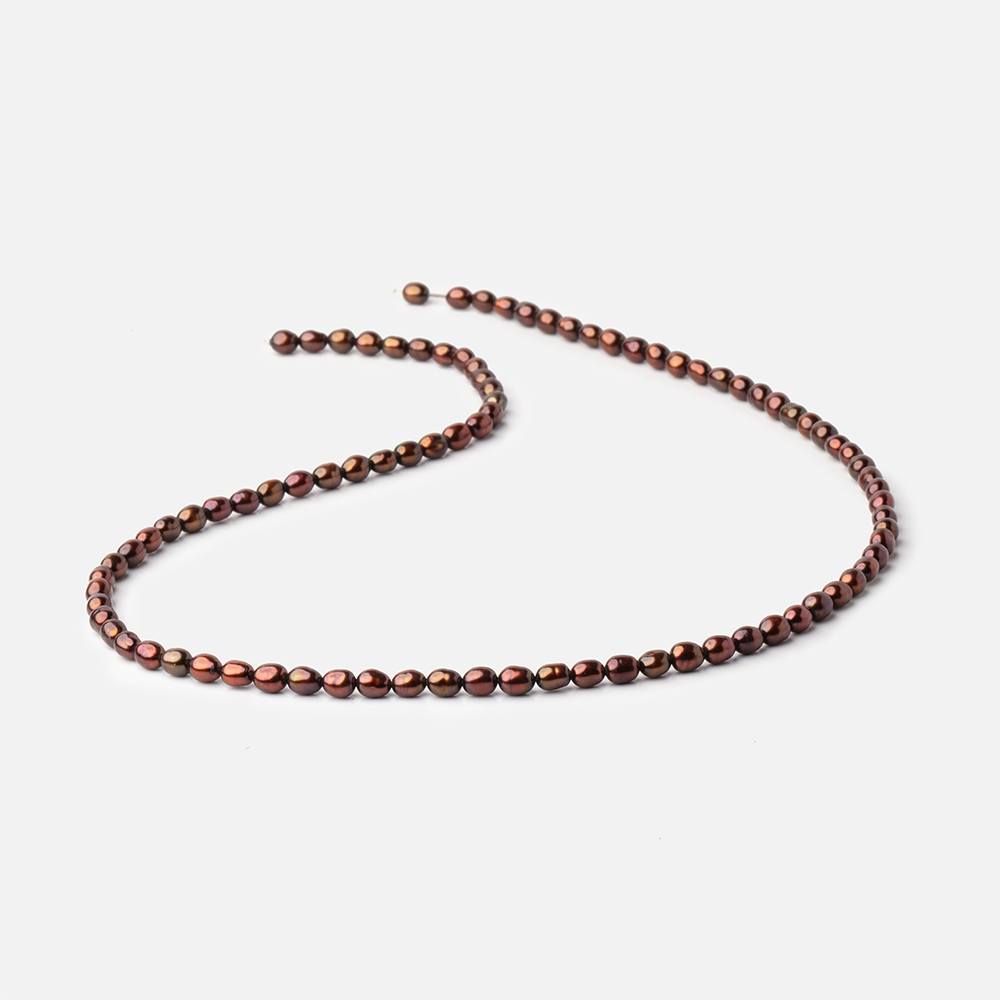 4x3mm Chocolate Straight Drilled Oval Pearls 15 inch 90 pieces (ONLINE ORDER ONLY)