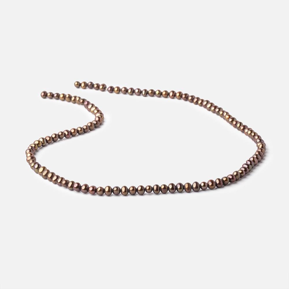 4x3mm Bronze Off Round Freshwater Pearl Beads 15 inch 110 pieces (ONLINE ORDER ONLY)