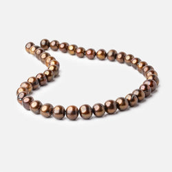 10x9-11x9mm Bronze Off Round Freshwater Pearl Beads 15 inch 42 pieces (ONLINE ORDER ONLY)