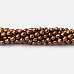 4x3mm Burnished Bronze Oval Freshwater Pearl Beads 16 inch 97 pieces (ONLINE ORDER ONLY)