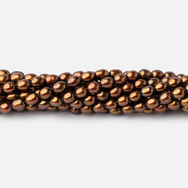 4x3mm Burnished Bronze Oval Freshwater Pearl Beads 16 inch 97 pieces (ONLINE ORDER ONLY)