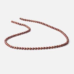 4x3mm Cherry Chocolate Straight Drilled Oval Freshwater Pearls 15 inch 87 pcs (ONLINE ORDER ONLY)