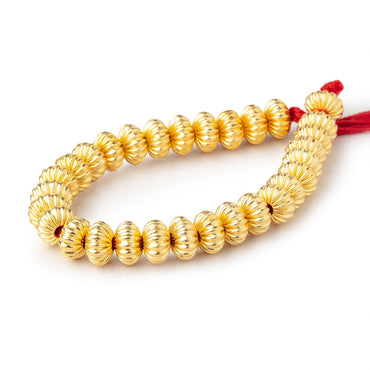 11mm 22kt Gold Plated Copper Corrugated Disc 8 inch 30 Beads (ONLINE ORDER ONLY)