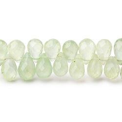 7-10mm Prehnite Tear Drop Briolette Beads 7.75 inch 65 pieces (ONLINE ORDER ONLY)