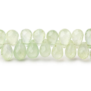 7-10mm Prehnite Tear Drop Briolette Beads 7.75 inch 65 pieces (ONLINE ORDER ONLY)