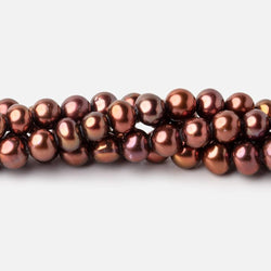 6x5mm Cinnamon Brown Off Round Freshwater Pearls 16 inch 76 pieces (ONLINE ORDER ONLY)