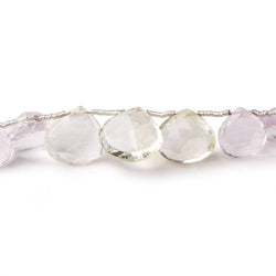 9-11mm Hiddenite and Kunzite Faceted Heart Beads 6 inch 16 pieces (ONLINE ORDER ONLY)