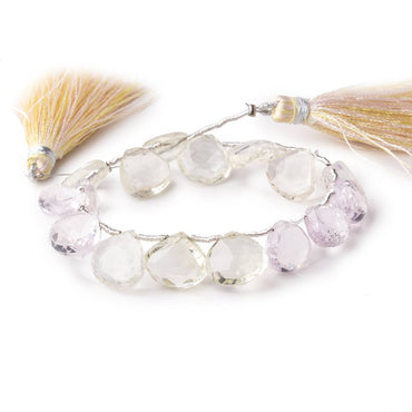 9-11mm Hiddenite and Kunzite Faceted Heart Beads 6 inch 16 pieces (ONLINE ORDER ONLY)