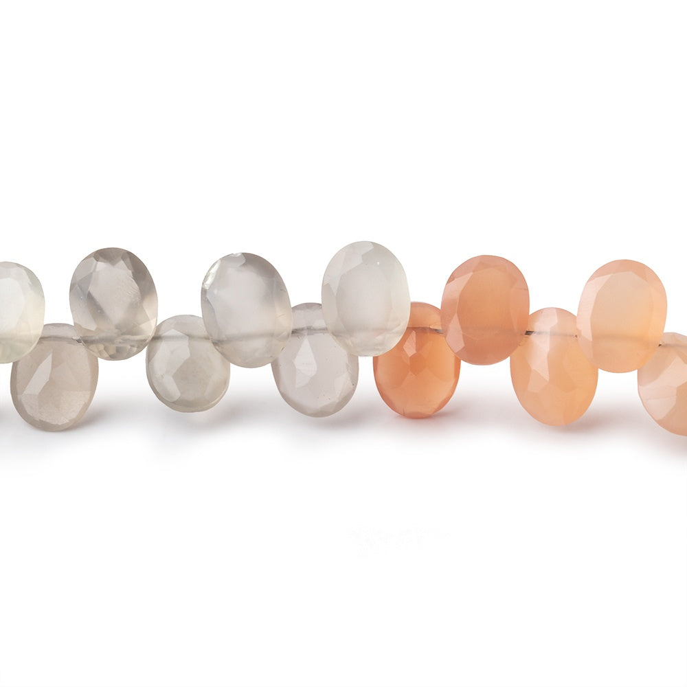 8x6mm MultiColor Moonstone Pavilion Faceted Oval Beads 8 inch 50 pieces (ONLINE ORDER ONLY)