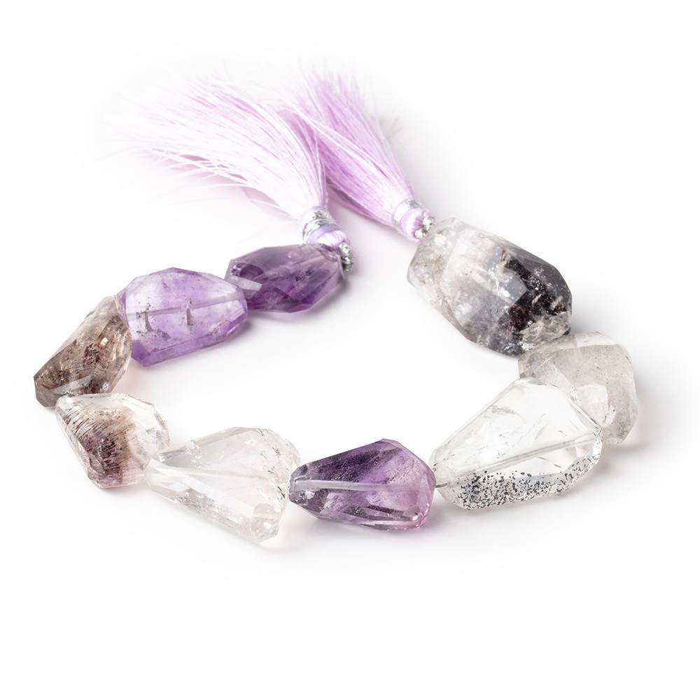 20-29mm Moss Amethyst Faceted Nugget Beads 8 inch 9 pieces (ONLINE ORDER ONLY)