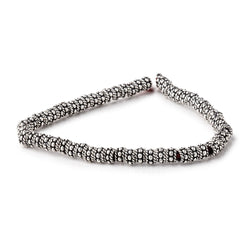5x3mm Antiqued Sterling Silver Plated Copper Twisted Spacer 8 inch 63 beads (ONLINE ORDER ONLY)