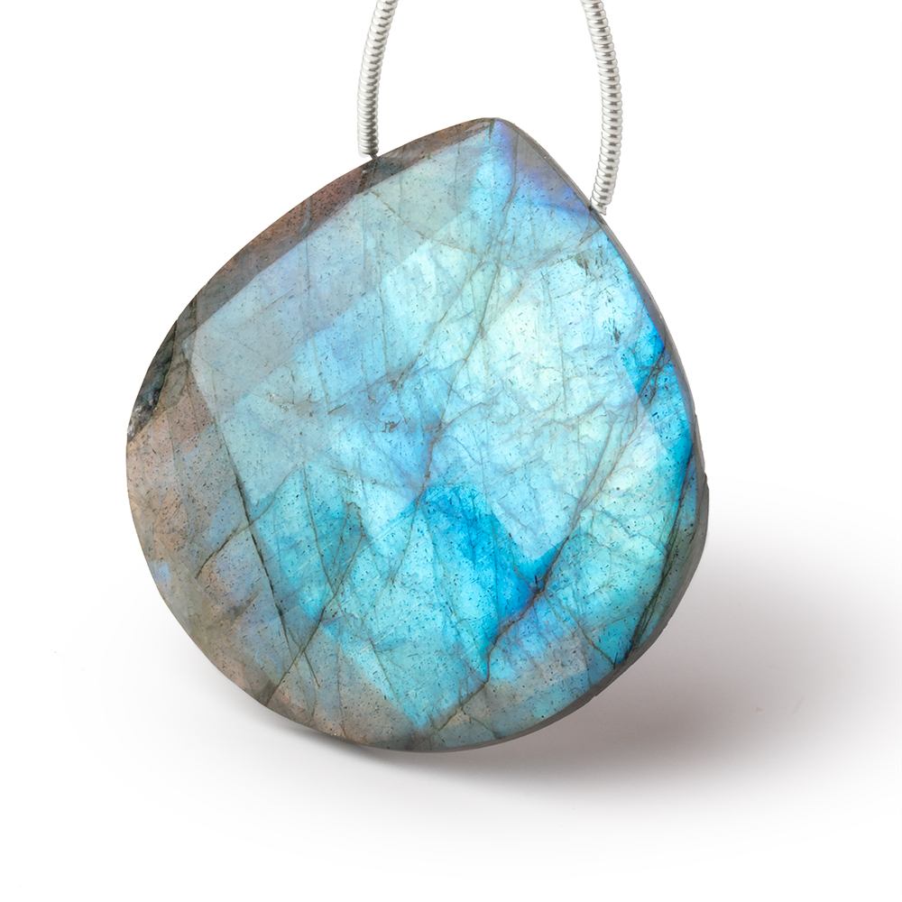 35mm Labradorite Faceted Heart Focal 1 Bead (ONLINE ORDER ONLY)