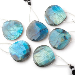 35mm Labradorite Faceted Heart Focal 1 Bead (ONLINE ORDER ONLY)