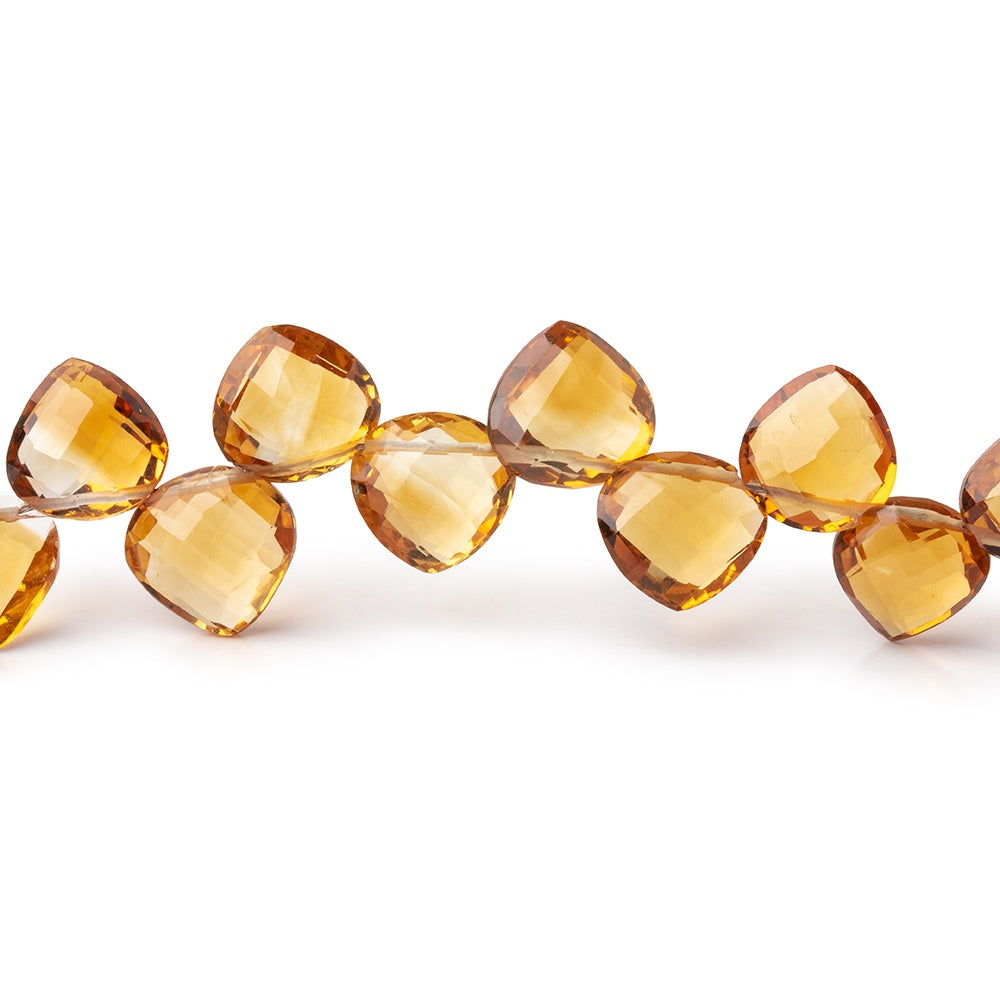 6-8mm Madeira Citrine Shoulder Drilled Faceted Hearts 6.5 inch 30 Beads AAA (ONLINE ORDER ONLY)