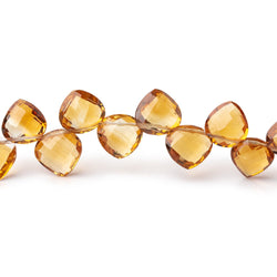 6-8mm Madeira Citrine Shoulder Drilled Faceted Hearts 6.5 inch 30 Beads AAA (ONLINE ORDER ONLY)