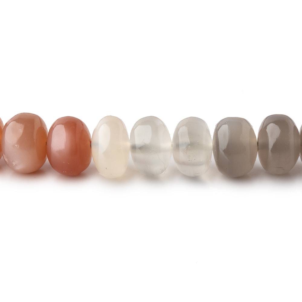 7.5-8mm Multi Color Moonstone Plain Rondelle Beads 16 inch 80 pieces (ONLINE ORDER ONLY)
