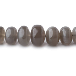7-10mm Platinum Grey Moonstone Plain Rondelle Beads 16 inch 78 pieces (ONLINE ORDER ONLY)