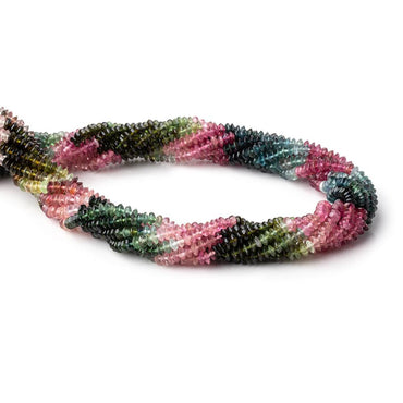 3.5mm Multi Color Tourmaline Plain Disc Rondelles 15.25 inch 230 Beads (ONLINE ORDER ONLY)