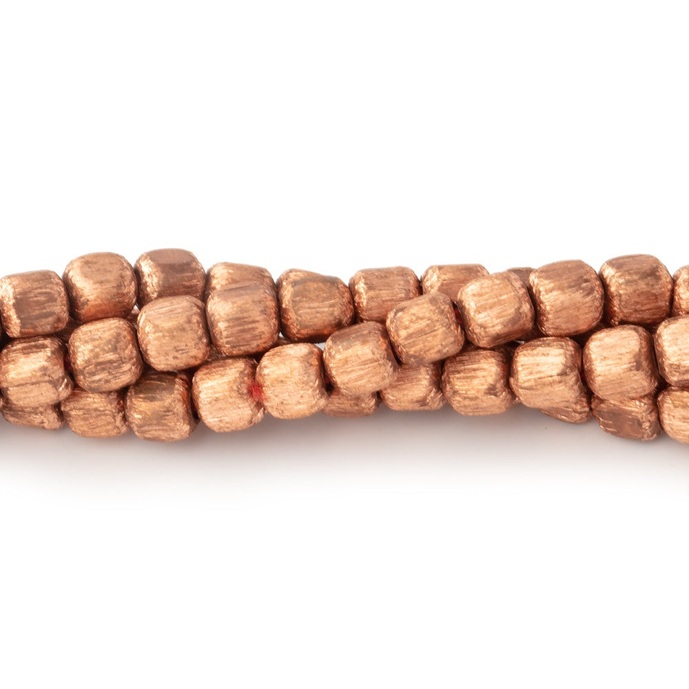4mm Brushed Cube Beads with Rounded Corners (ONLINE ORDER ONLY)