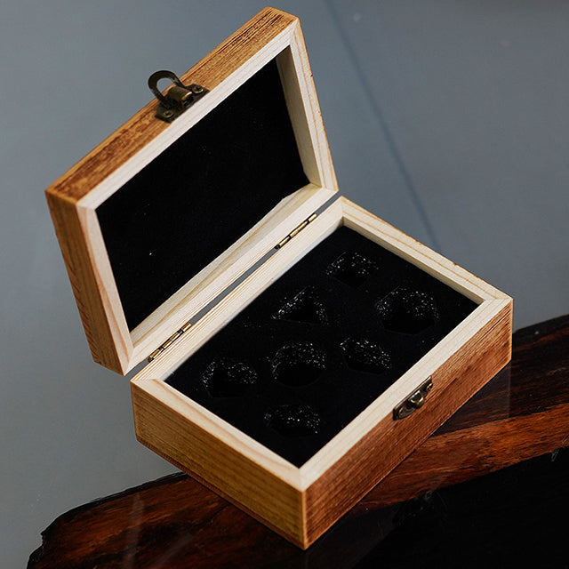 Flower Glass DND Dice Red Limited Edition in Wood Box (Online Only)