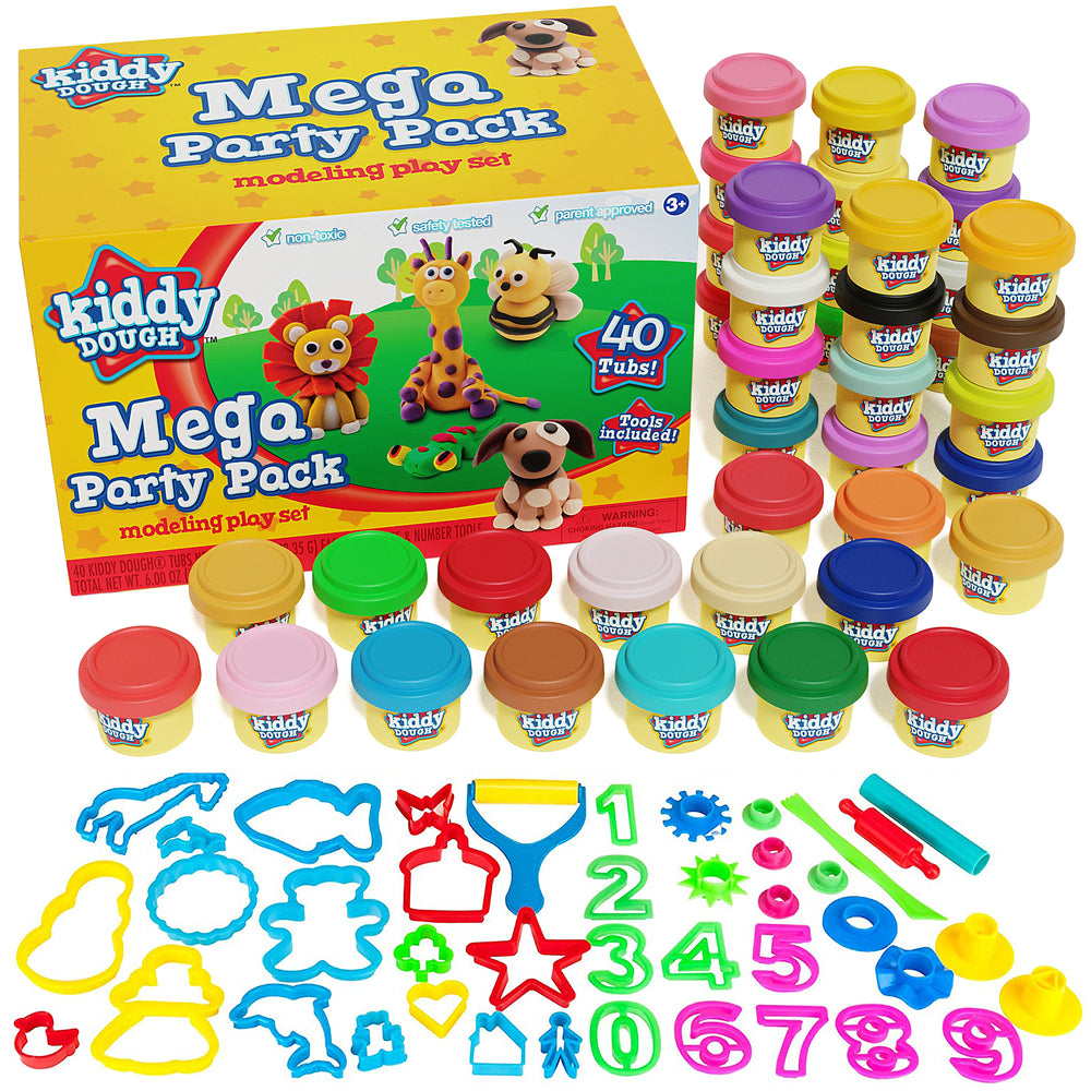 40 Pack Of Party Favors Play Dough + 40 Dough Tools - Bulk Party Pack (ONLINE ORDER ONLY)