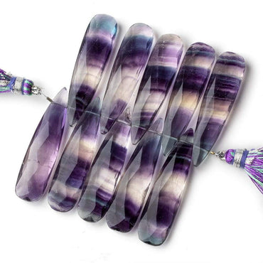 40x10mm Multi Color Banded Fluorite faceted pears 3 inch 10 beads AAA (ONLINE ORDER ONLY)