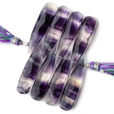 40x10mm Multi Color Banded Fluorite faceted pears 3 inch 8 beads AAA (ONLINE ORDER ONLY)