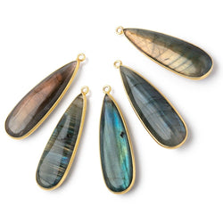 40x14mm Vermeil Bezel Labradorite plain pear Pendant 1 piece (ONLINE ORDER ONLY)