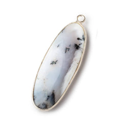 40x16mm Sterling Silver Bezel Dendritic Opal Plain Oval Pendant 1 piece (ONLINE ORDER ONLY)