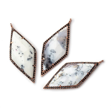 40x18mm Rose Gold & Black CZ Bezel Dendritic Opal Kite Pendant 1 Focal (ONLINE ORDER ONLY)