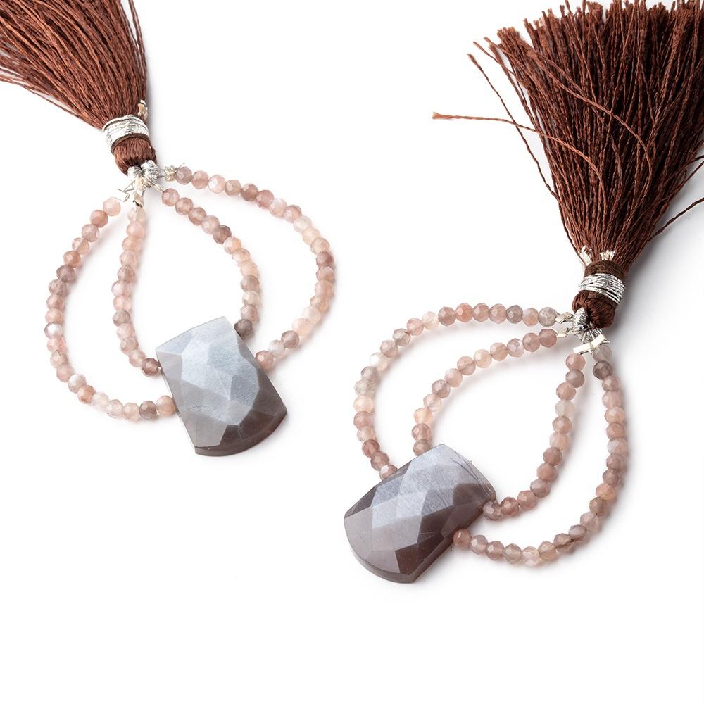 40x30mm Chocolate Moonstone Fancy Focal Beads Sold as a Set of 2 (ONLINE ORDER ONLY)