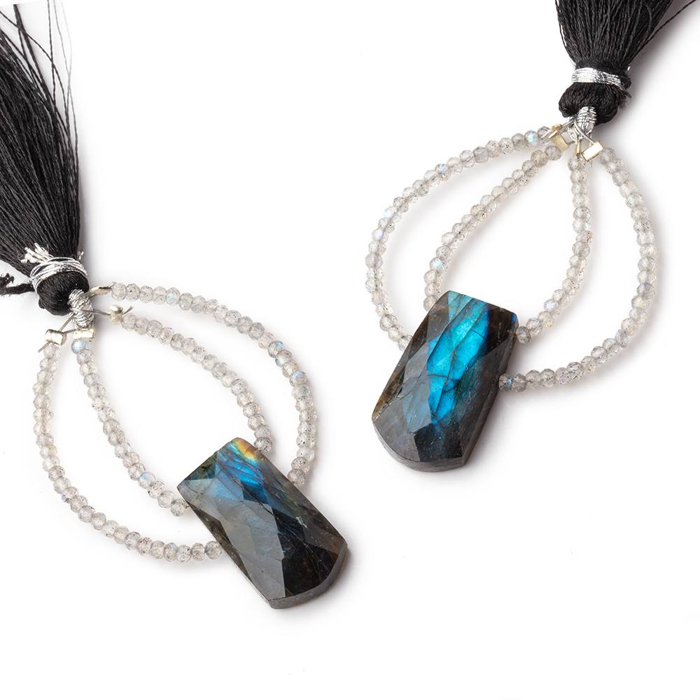 40x30mm Labradorite Faceted Fancy Focal Beads Set of 2 (ONLINE ORDER ONLY)