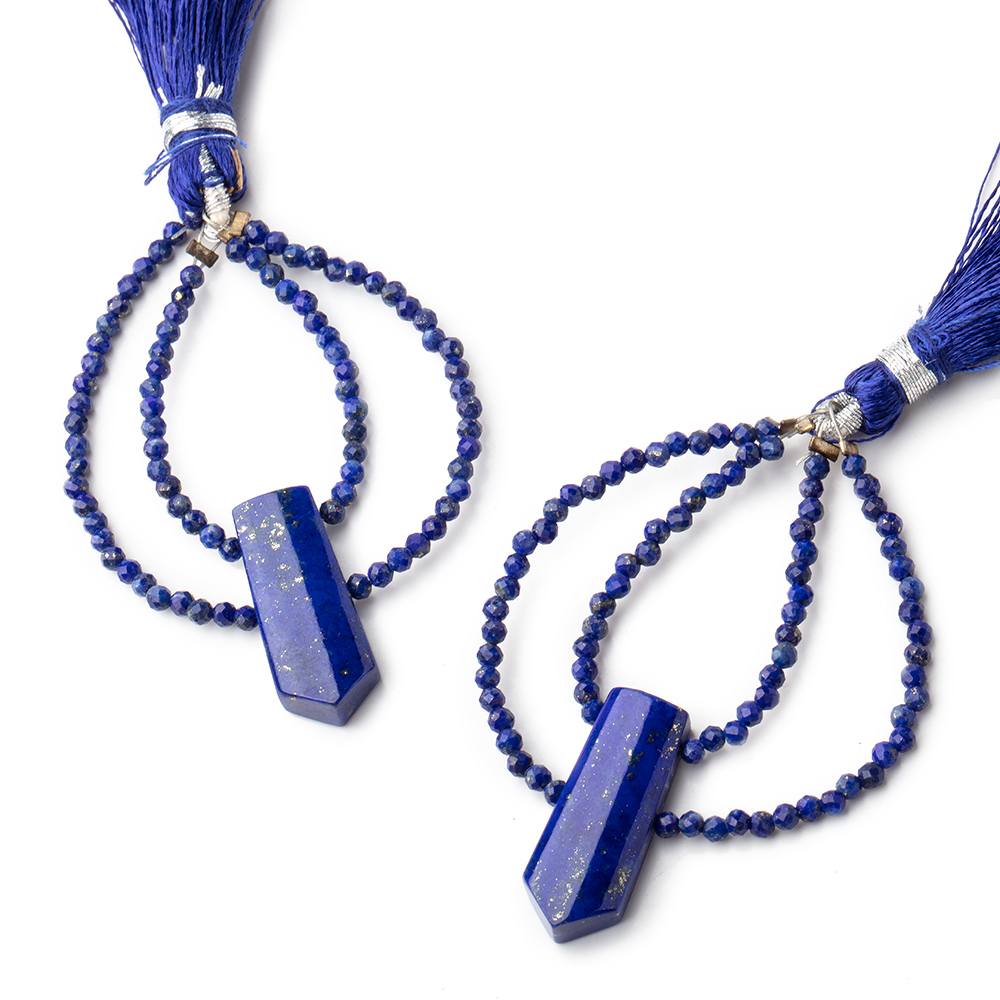 40x30mm Lapis Lazuli Fancy Focal Beads Sold as a Set of 2 (ONLINE ORDER ONLY)