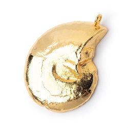 40x32mm Gold Leafed Ammonite Fossil Pendant 1 focal piece (ONLINE ORDER ONLY)