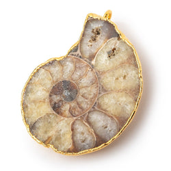 40x32mm Gold Leafed Ammonite Fossil Pendant 1 focal piece (ONLINE ORDER ONLY)