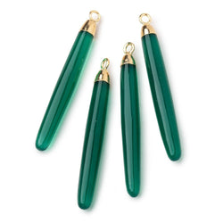 40x5mm Gold Leafed Green Onyx Plain Tube Pendant 1 piece (ONLINE ORDER ONLY)