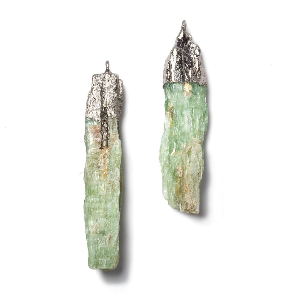 40x9mm to 43x7mm Black Gold Leafed Kyanite Natural Crystal Pendant Set of 2 (ONLINE ORDER ONLY)