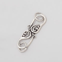 26x10mm Antiqued Sterling Silver S Hook with Paisley 1 piece (ONLINE ORDER ONLY)