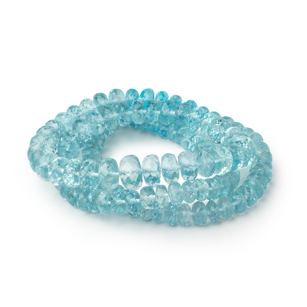 5-9mm Aquamarine Faceted Rondelle 16 inch 113 pieces AAA (ONLINE ORDER ONLY)