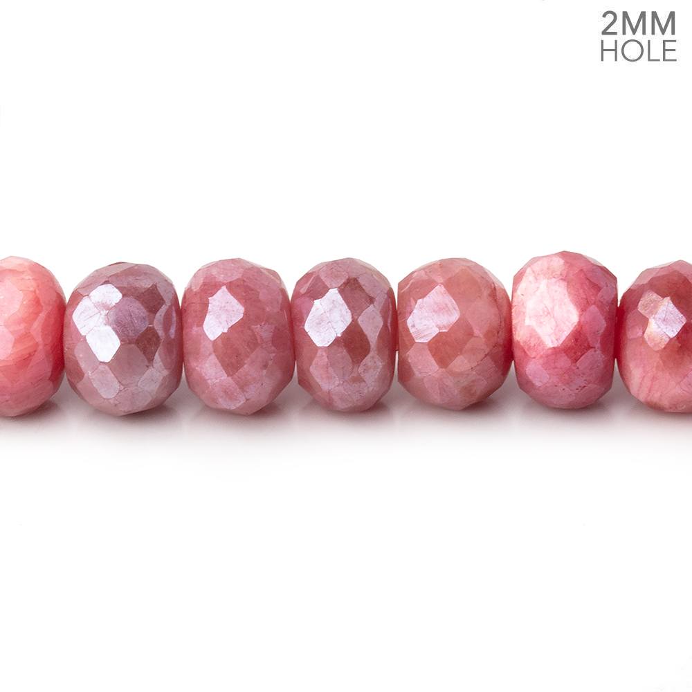 8mm Mystic Dark Pink Moonstone 2mm Large Hole Faceted Rondelles 8 inch 36 pcs (ONLINE ORDER ONLY)