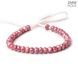 8mm Mystic Dark Pink Moonstone 2mm Large Hole Faceted Rondelles 8 inch 36 pcs (ONLINE ORDER ONLY)