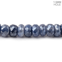 6mm Mystic Blue Moonstone 1.5mm Large Hole Faceted Rondelles 8 inch 48 Beads (ONLINE ORDER ONLY)