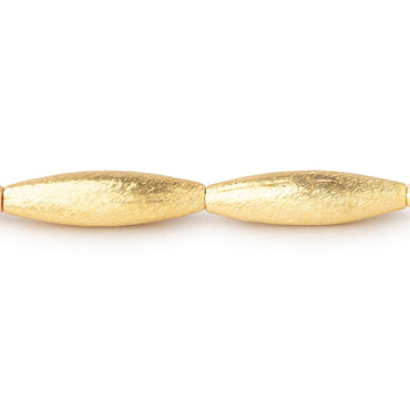 20x5mm 22kt Gold Plated Copper Brushed Marquise Beads 8 inch 11 pieces (ONLINE ORDER ONLY)