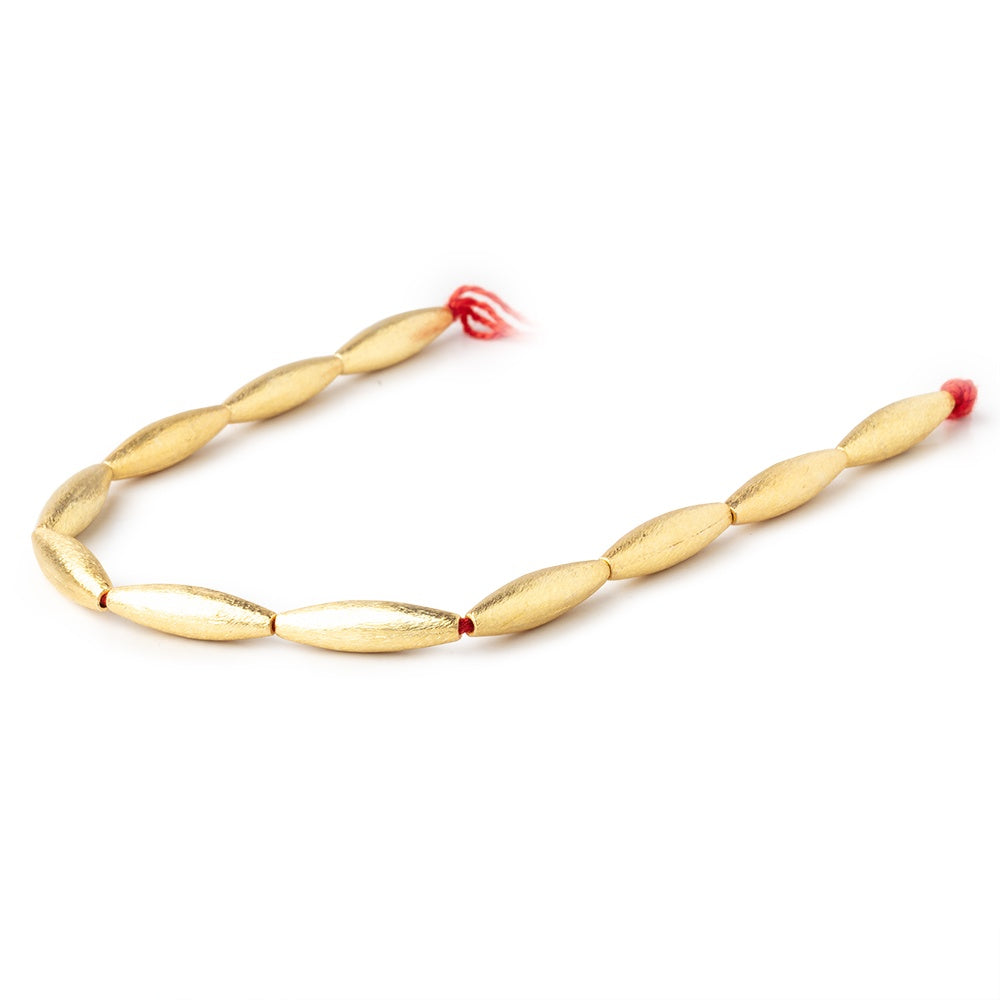 20x5mm 22kt Gold Plated Copper Brushed Marquise Beads 8 inch 11 pieces (ONLINE ORDER ONLY)