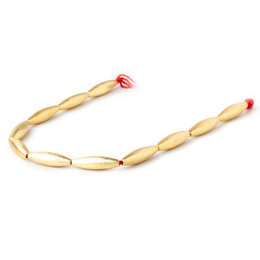 20x5mm 22kt Gold Plated Copper Brushed Marquise Beads 8 inch 11 pieces (ONLINE ORDER ONLY)