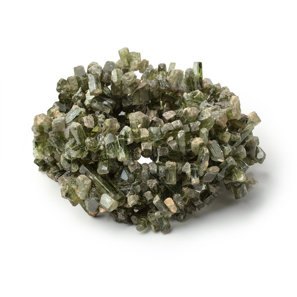 5-11mm Chrome Diopside Top Drilled Natural Crystals 16 inch 127 pieces (ONLINE ORDER ONLY)