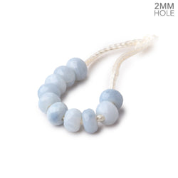 6mm Owyhee Denim Blue Opal 2mm Large Hole Faceted Rondelle Set of 10 (ONLINE ORDER ONLY)